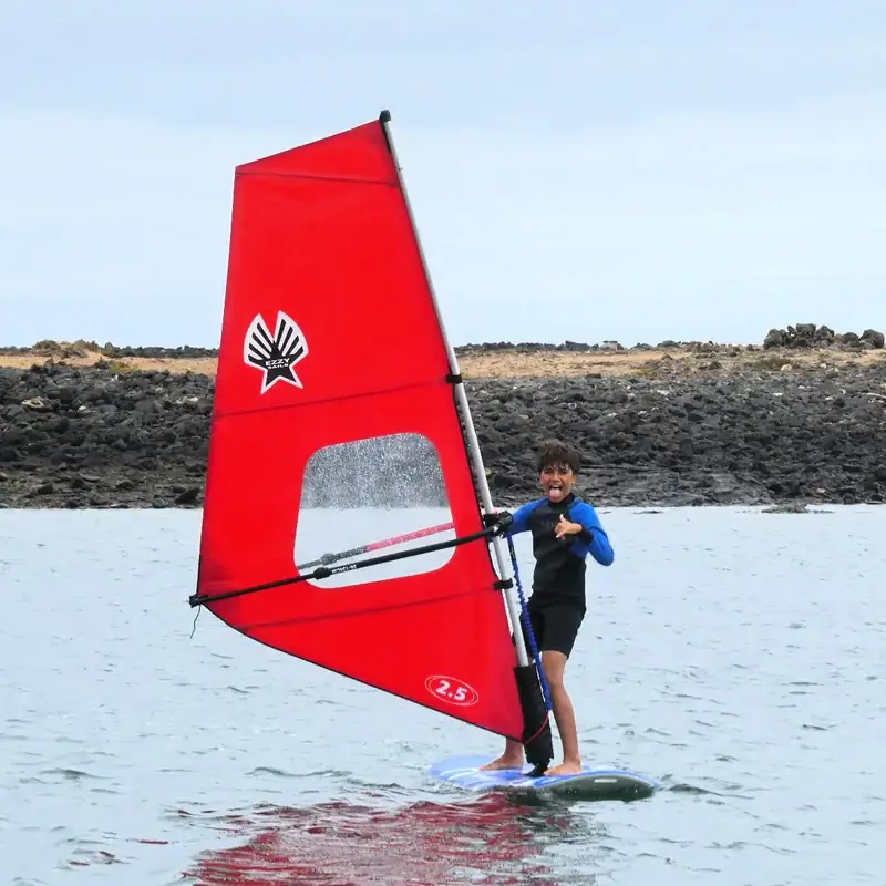 Kid sailing the Ezzy Kids Rig 2.5