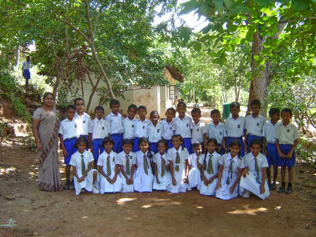 Children at a school supported by the Ezzy Foundation in Sri Lanka