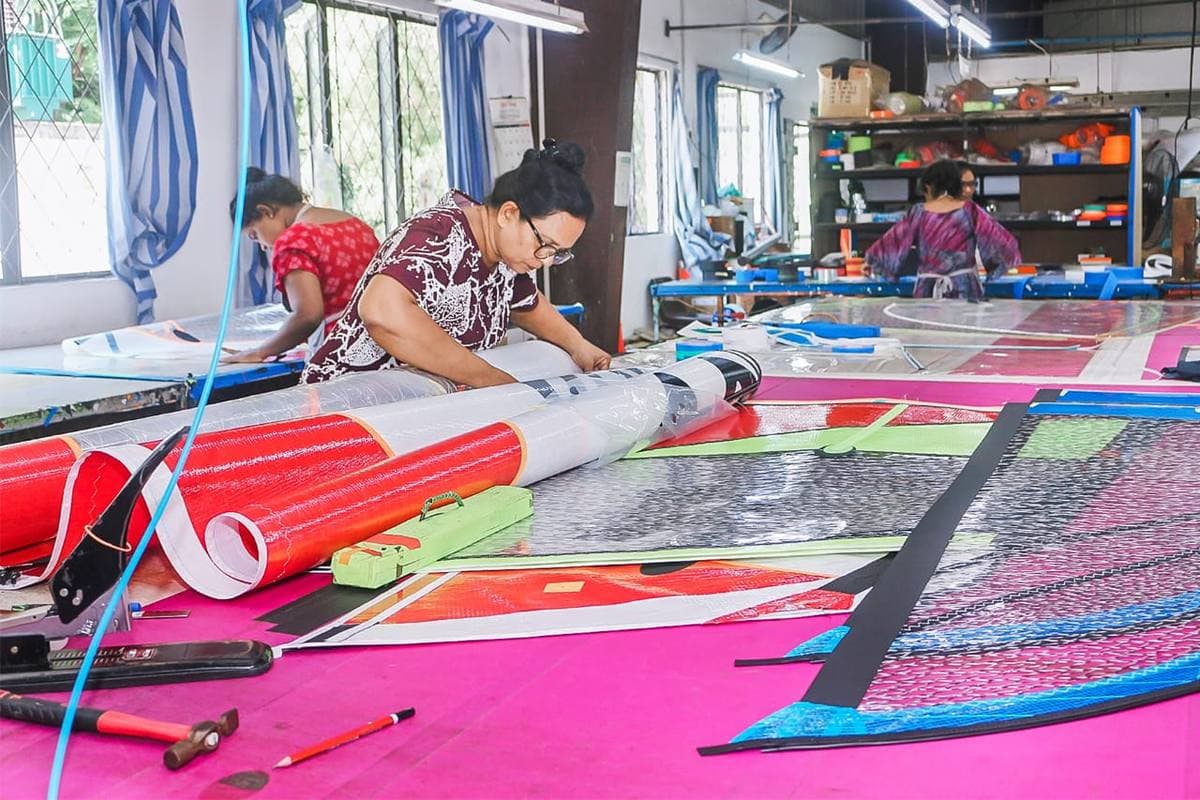 The layout tables at the Ezzy factory in Katunayake, Sri Lanka